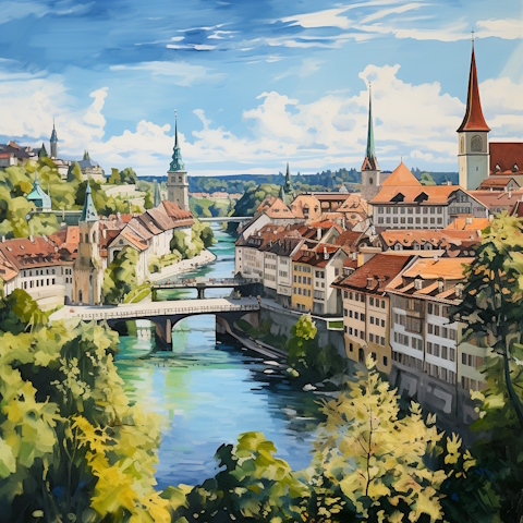 Bern wie von Midjourney KI erdacht
